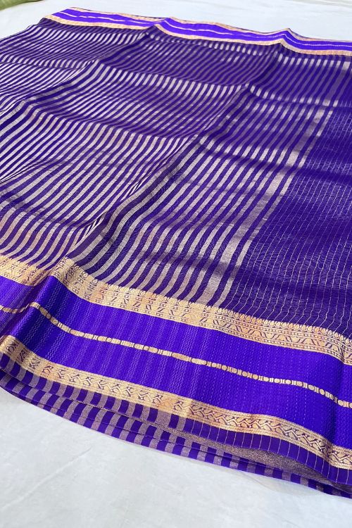 Violet Kora-Tissue Silk Saree