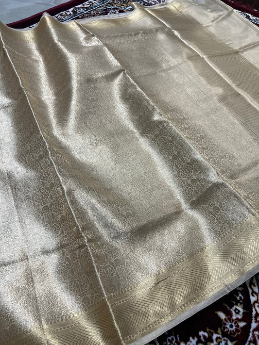 Golden Brocade Tissue Silk