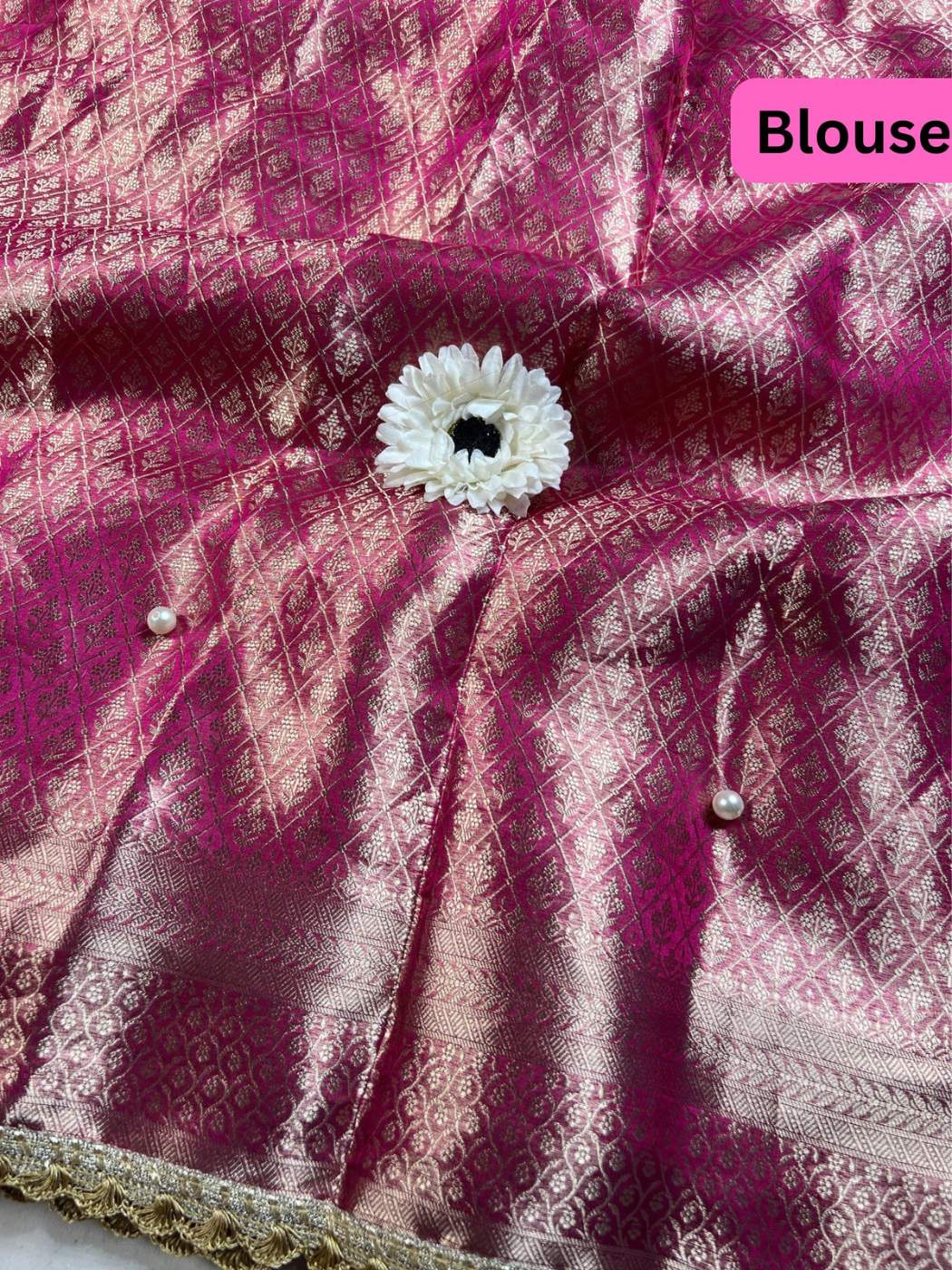 Magenta Pink Brocade blouse