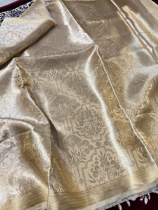 Golden Brocade Tissue Silk