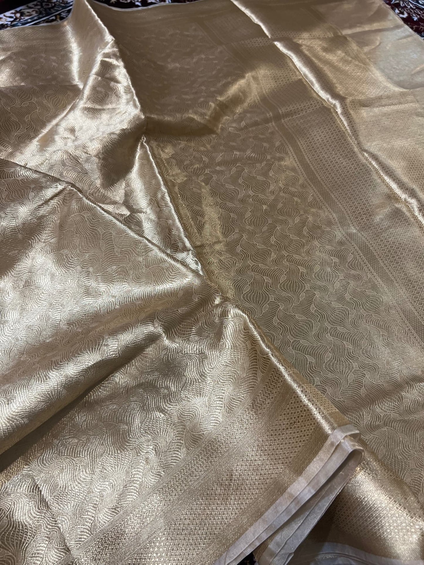 Golden Brocade Tissue Silk
