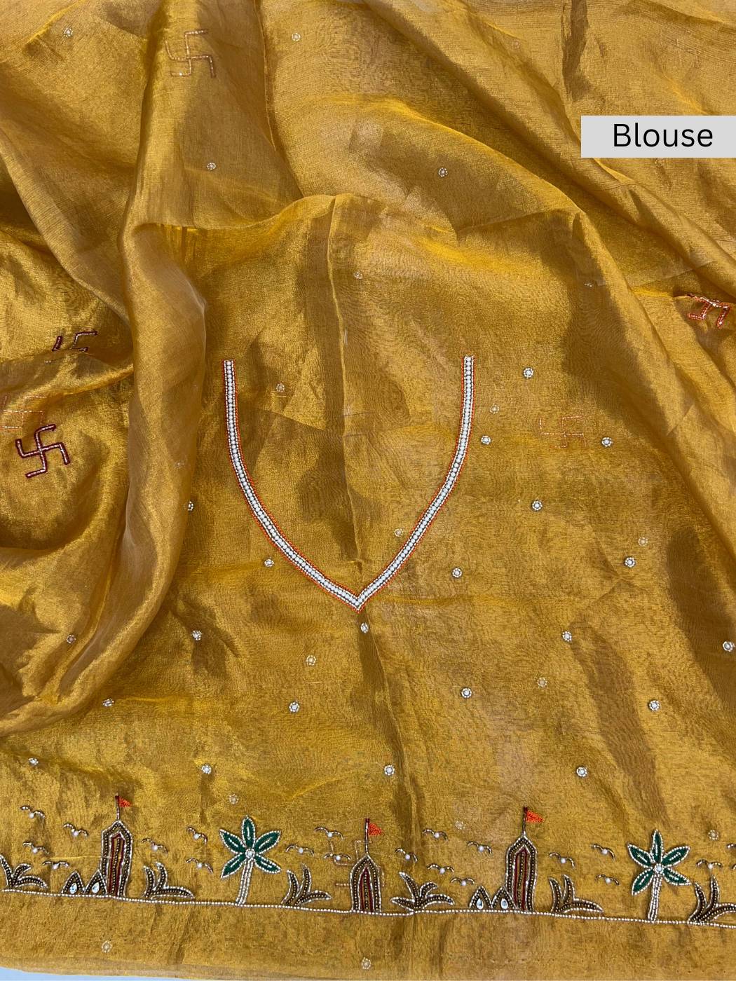 Biscuit Gold Brocade Blouse