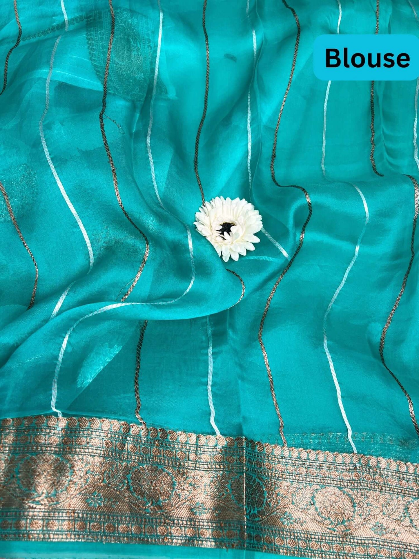 Aqua Blue Kora Silk Blouse