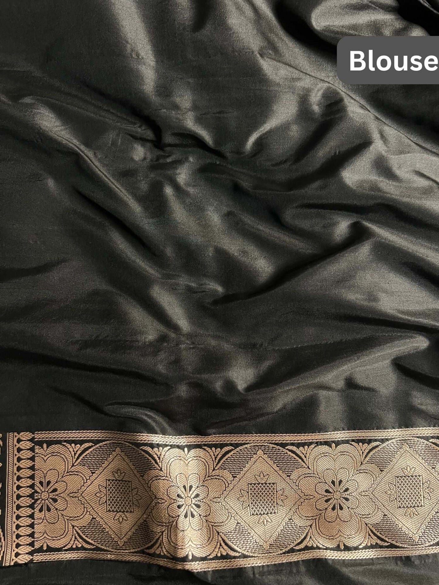 Black Katan Silk Saree