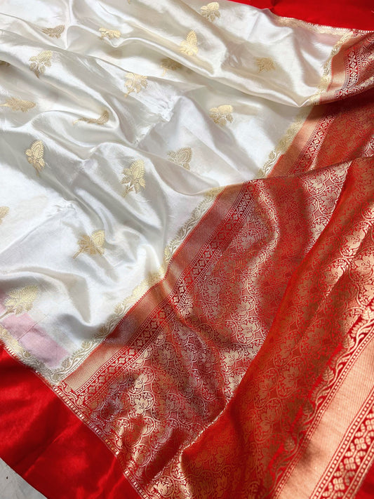 “White Devyani saree with classic embroidery and motifs”