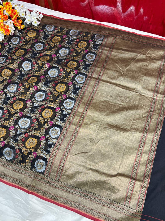 Black Cotton Jamdani Saree