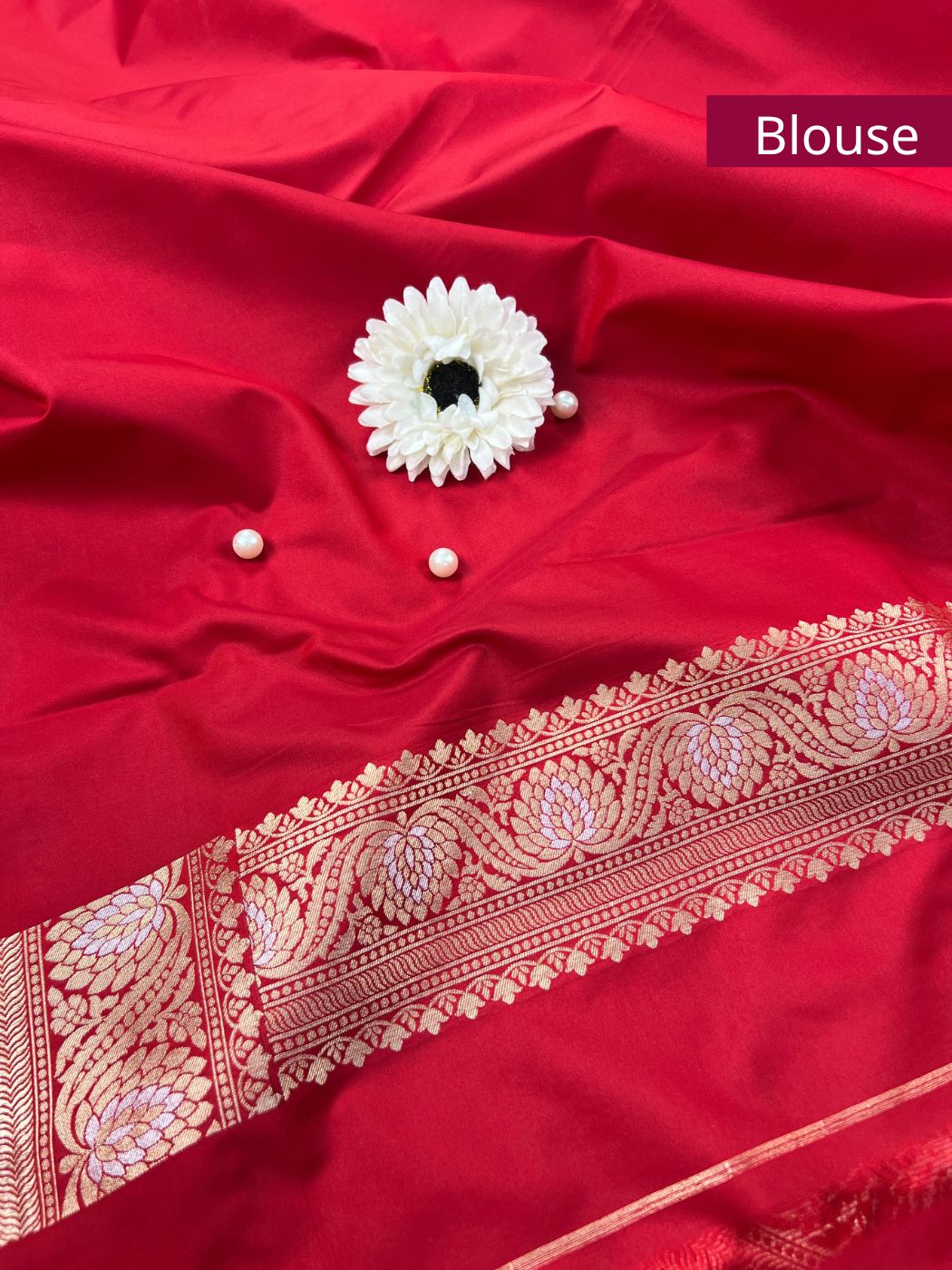 Red Katan Silk Saree Blouse