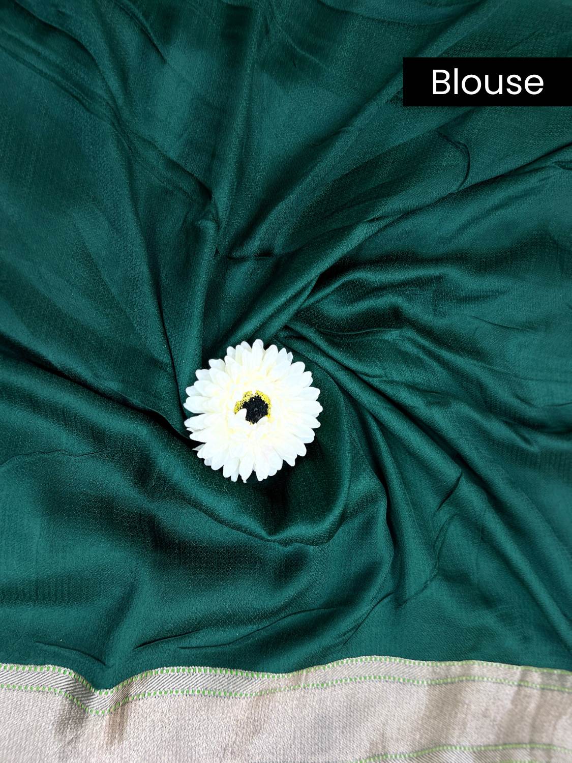Dark Green Brocade Blouse