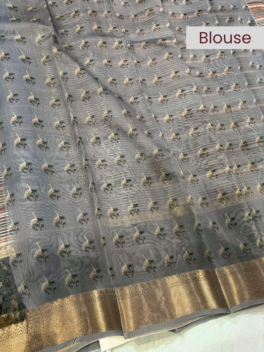 Luxurious Chiniya silk saree designed for weddings and celebrations