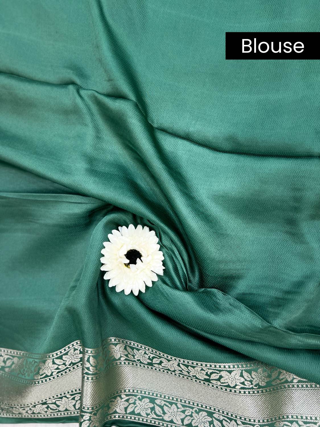 Dark Green Brocade Blouse