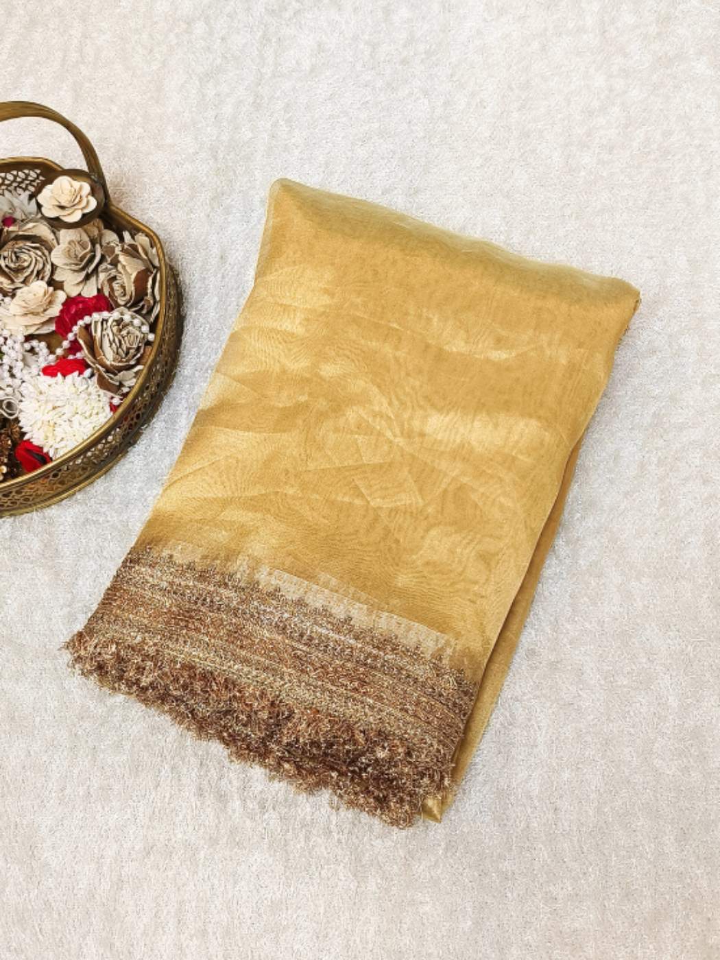 Maharani Yellow Pure Banarasi Tissue Silk Saree