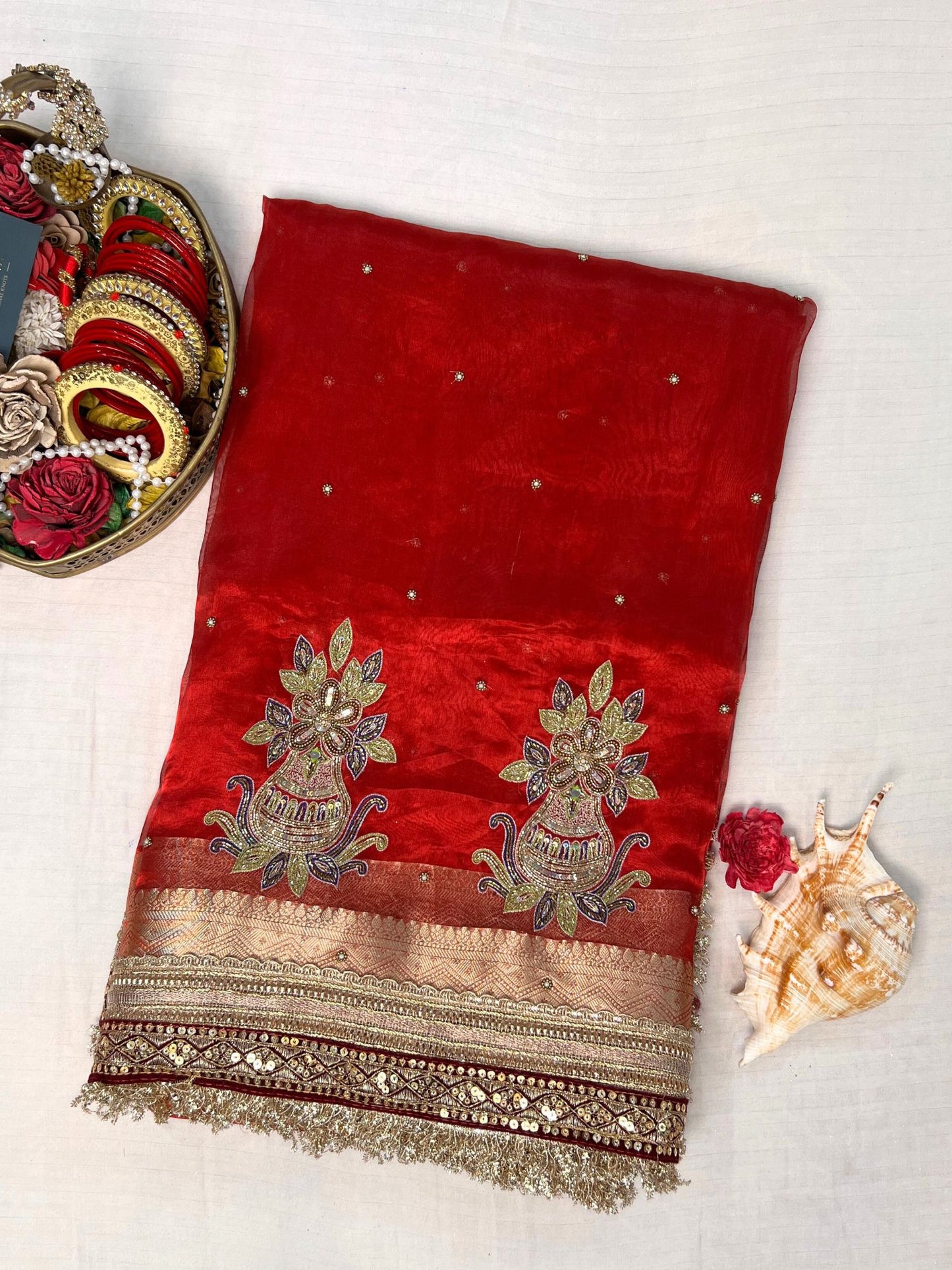 βRed Kalash traditional Indian decorative artworkβ