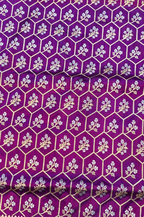 Handwoven Purple Katan Silk Saree