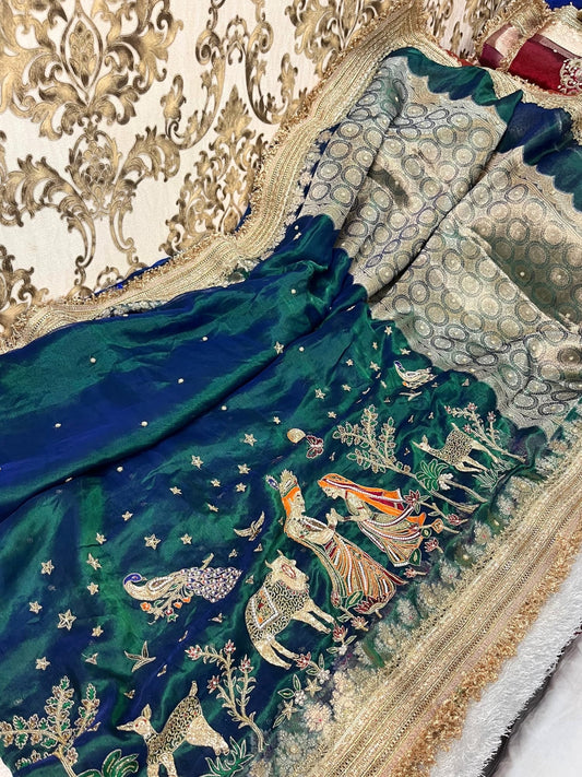 Peacock Blue Radha Krishna