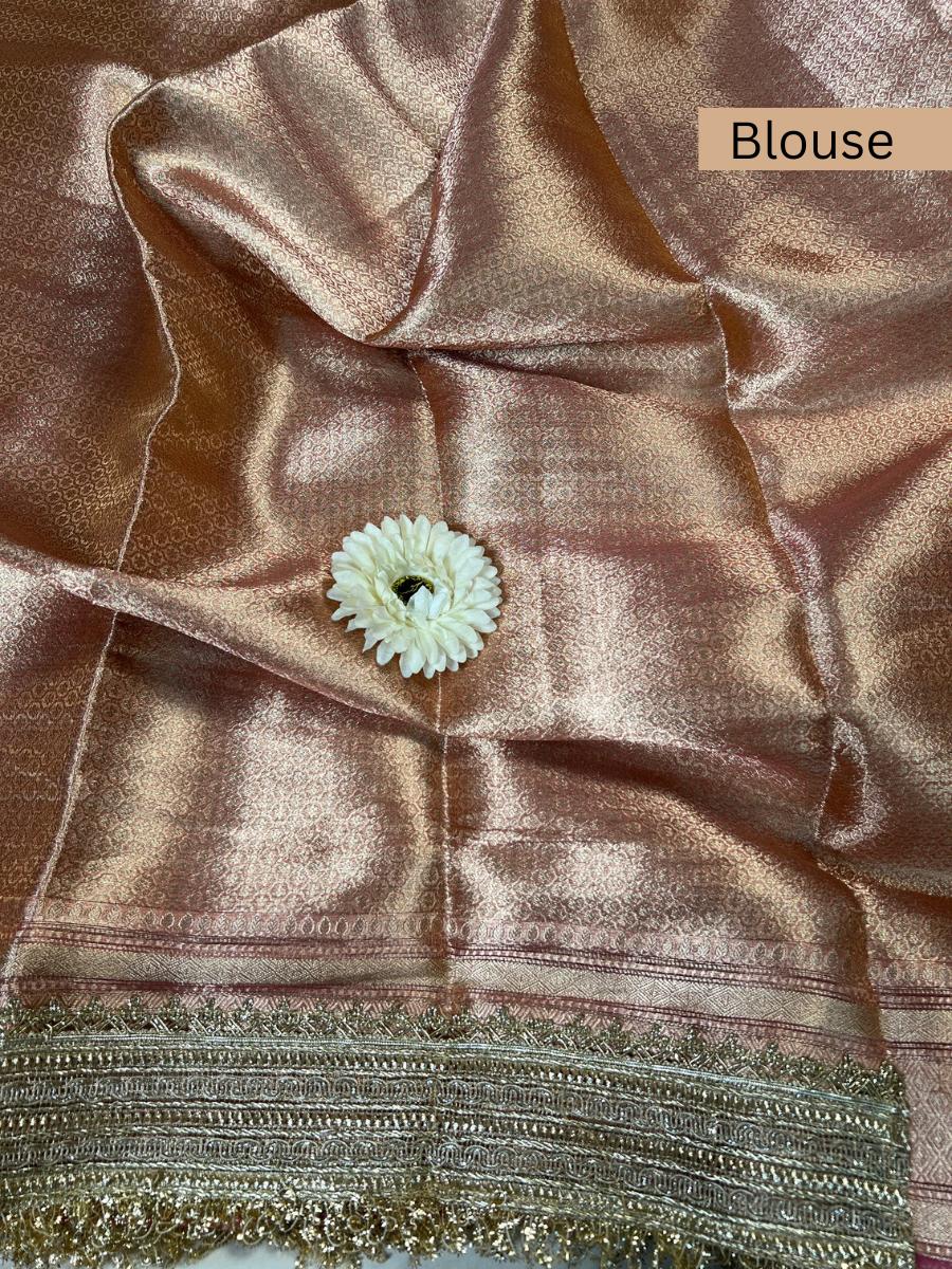 Peach Pink Maharani Embroidery Buti