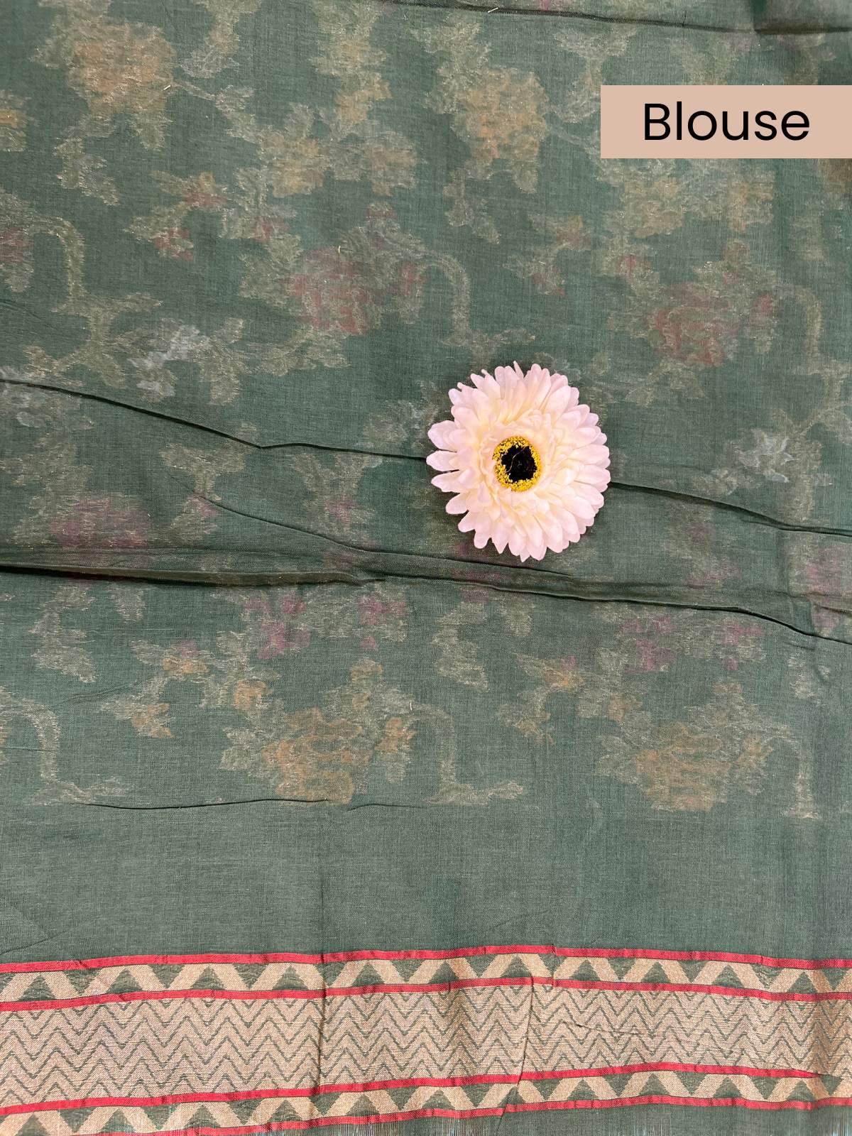 Green Cotton Jamdani