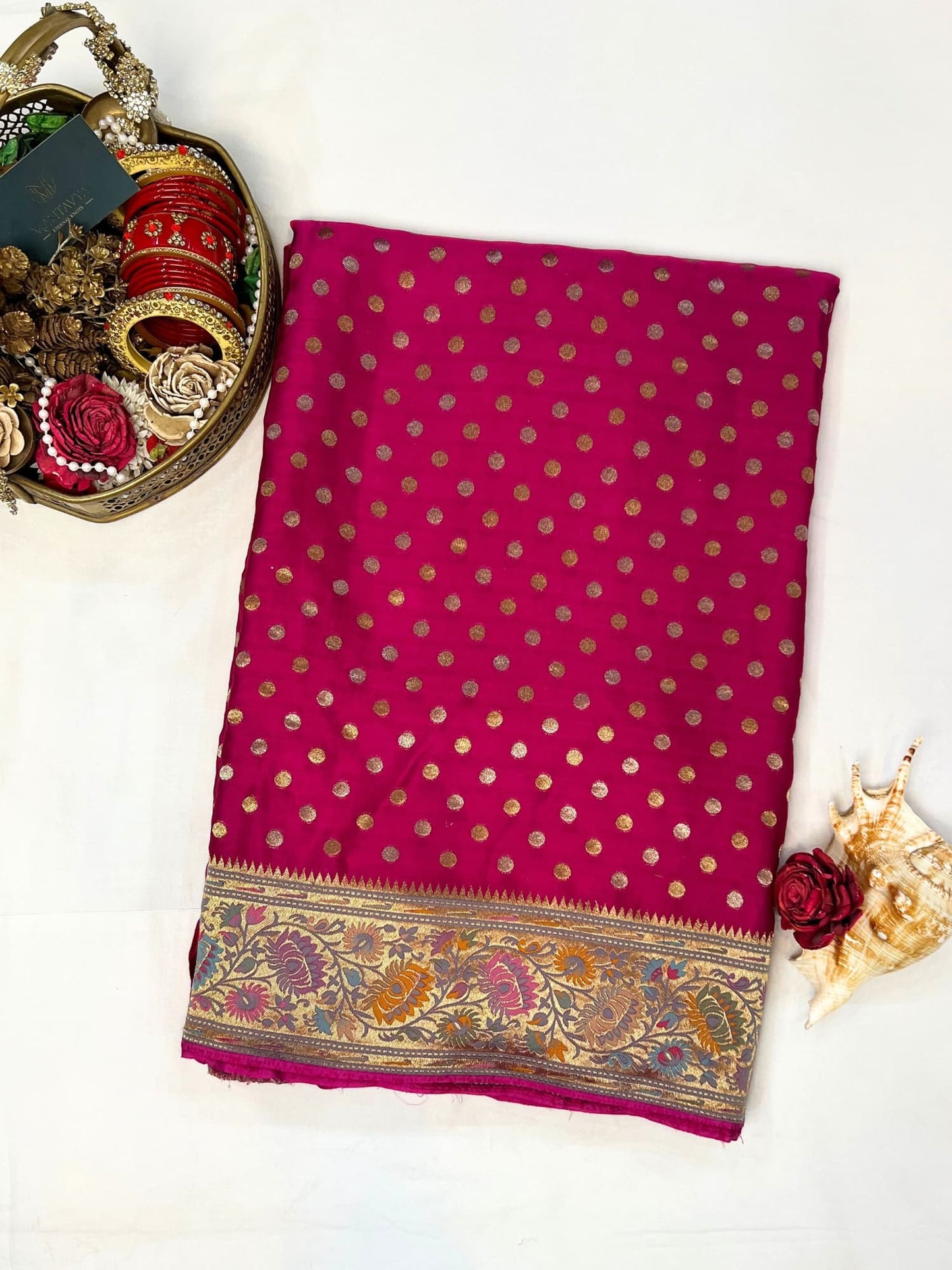 Hot Pink Mashru Silk