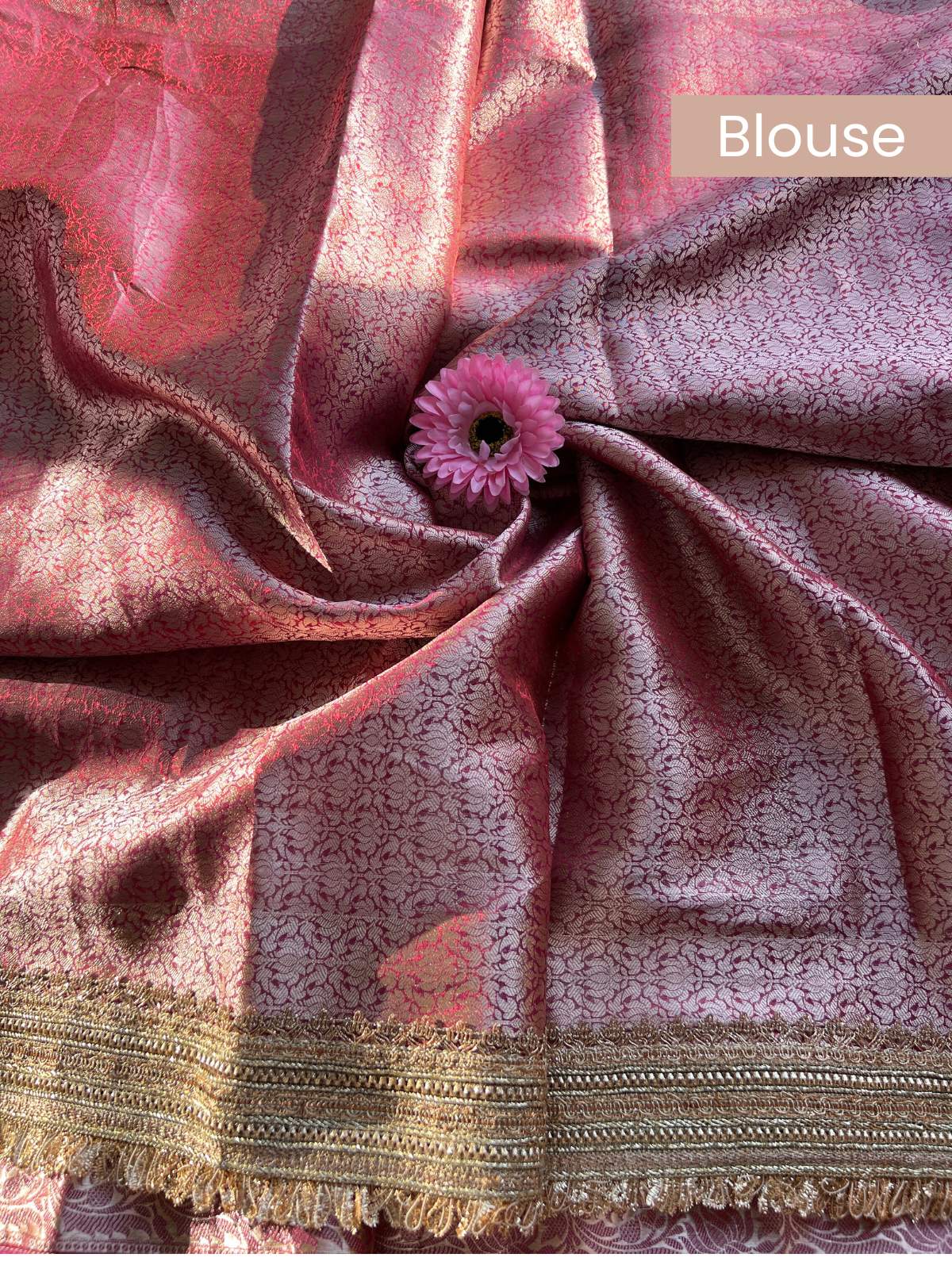 Hot Pink Brocade blouse