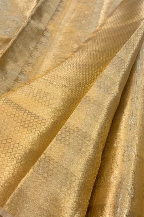 Molten Golden Brocade Tissue Silk Saree