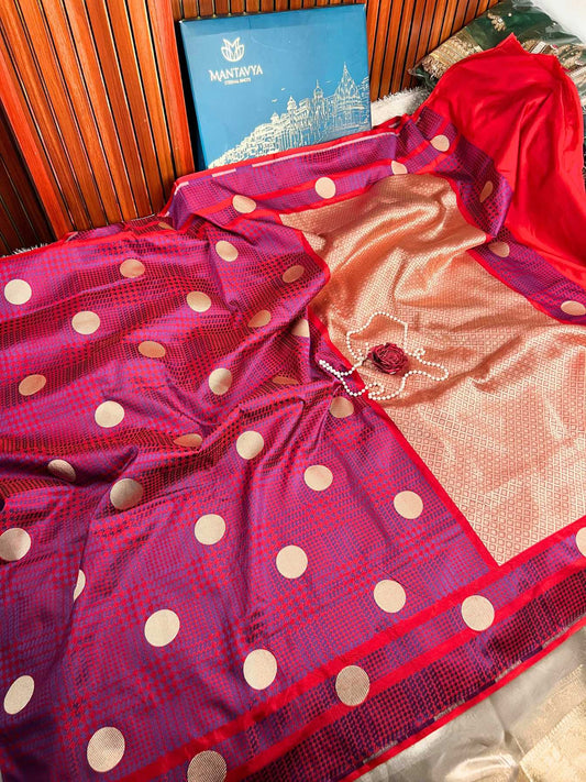 Pink and Purple tones Katan Silk