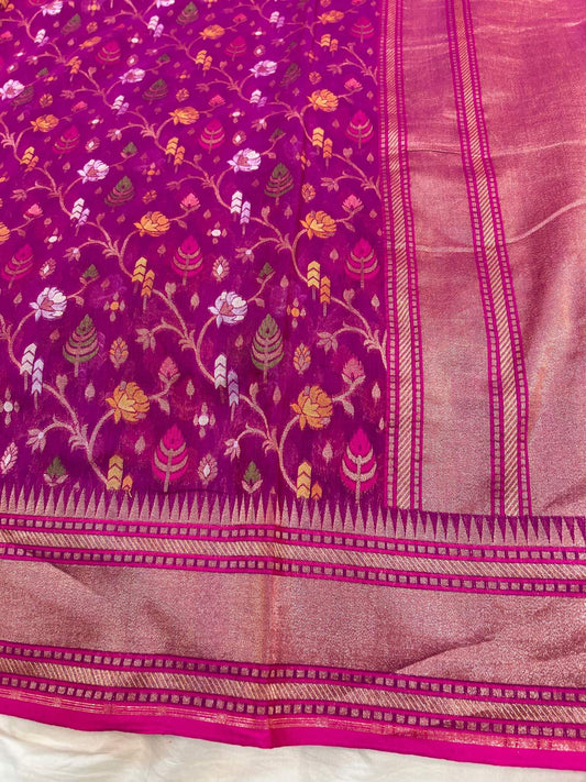 Magenta Cotton Jamdani