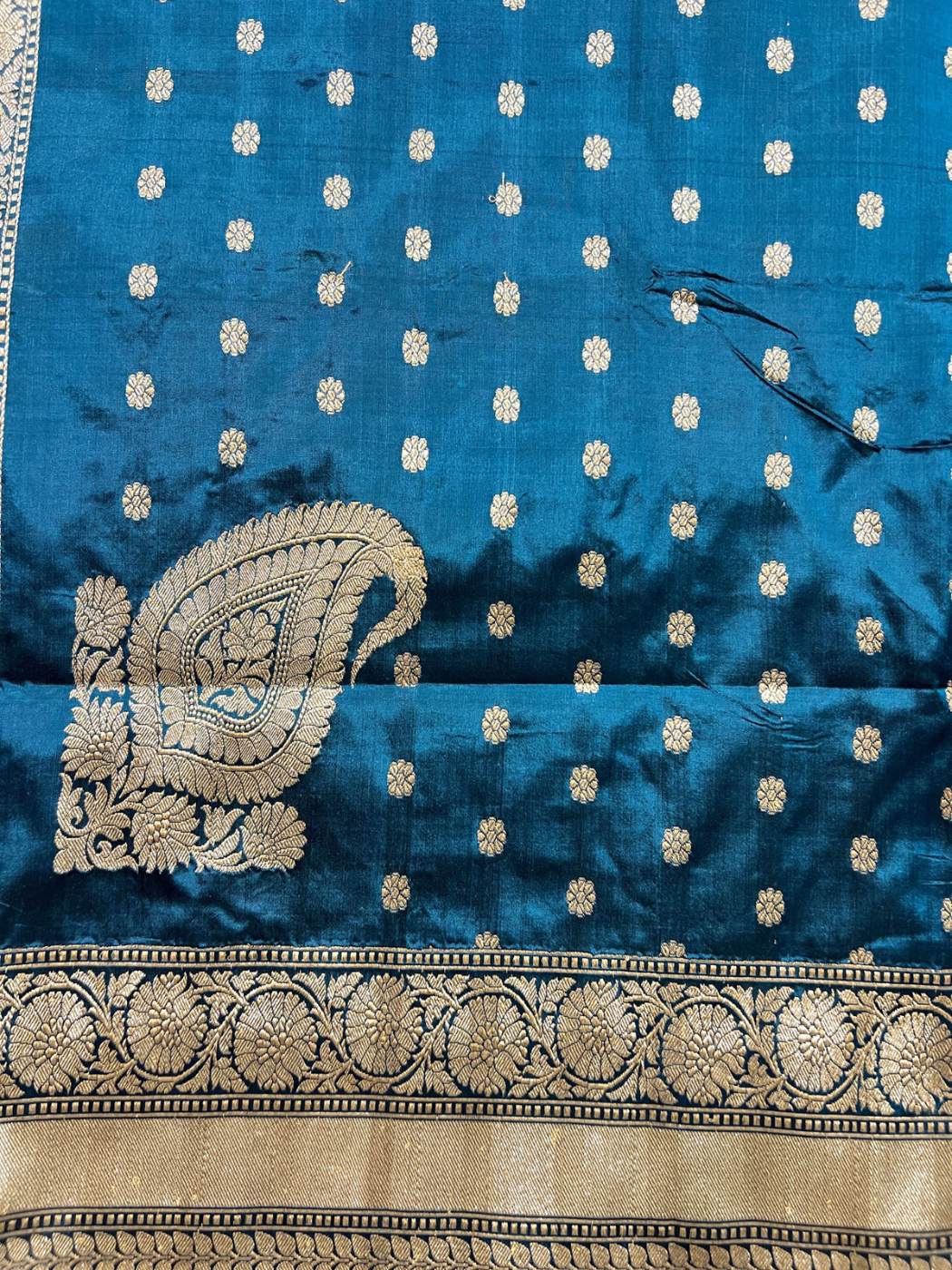 Teal Blue Katan Silk