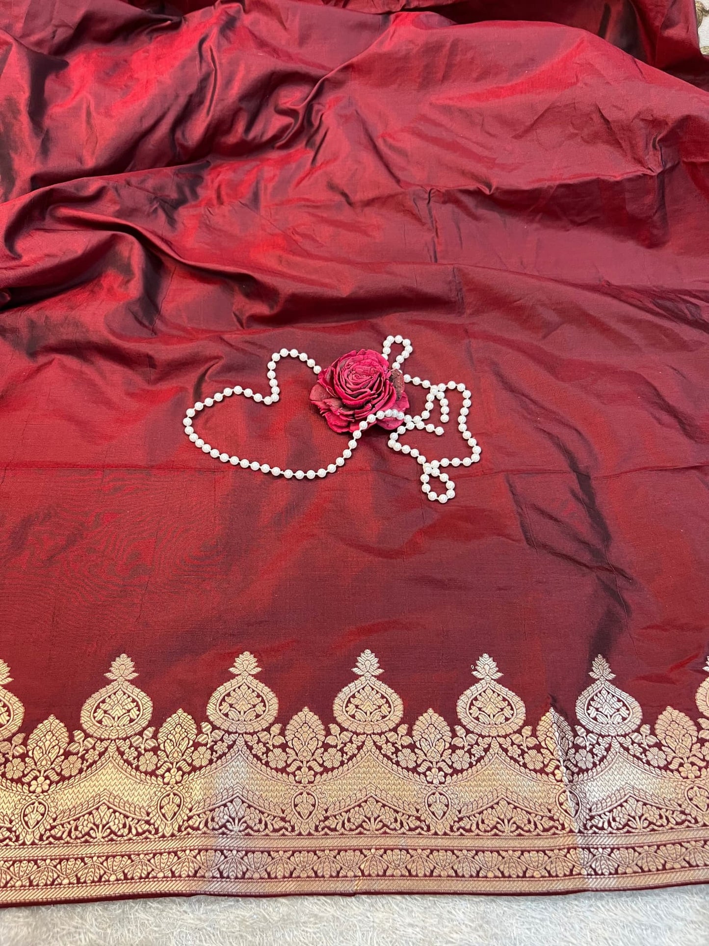 Wine Katan Silk Suit