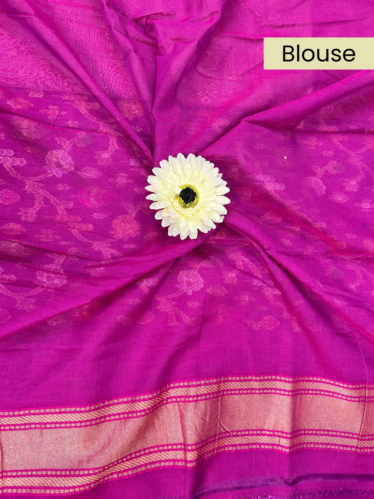 Magenta Cotton Jamdani