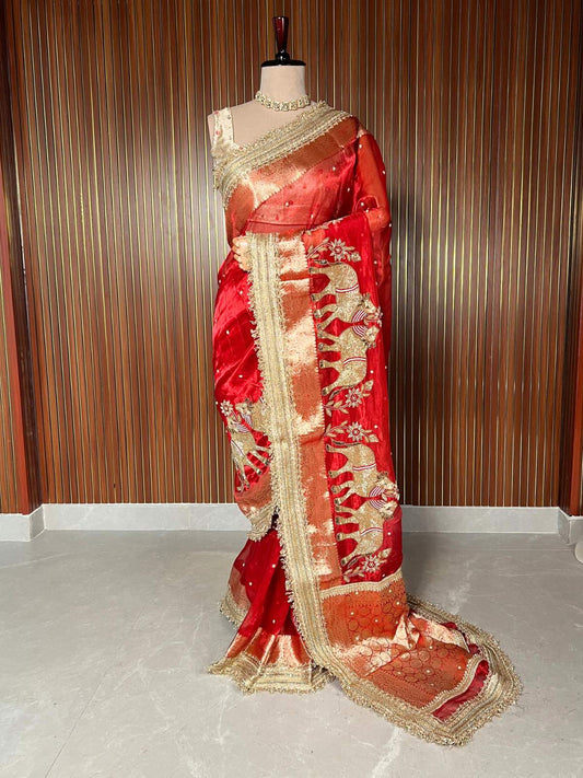 Royal Red Pichwai Nandi - Mantavya