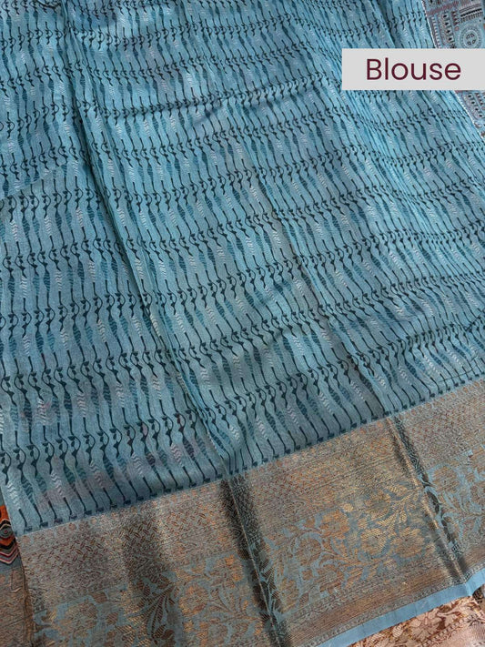 Chiniya silk saree highlighting fine weave and sophisticated look