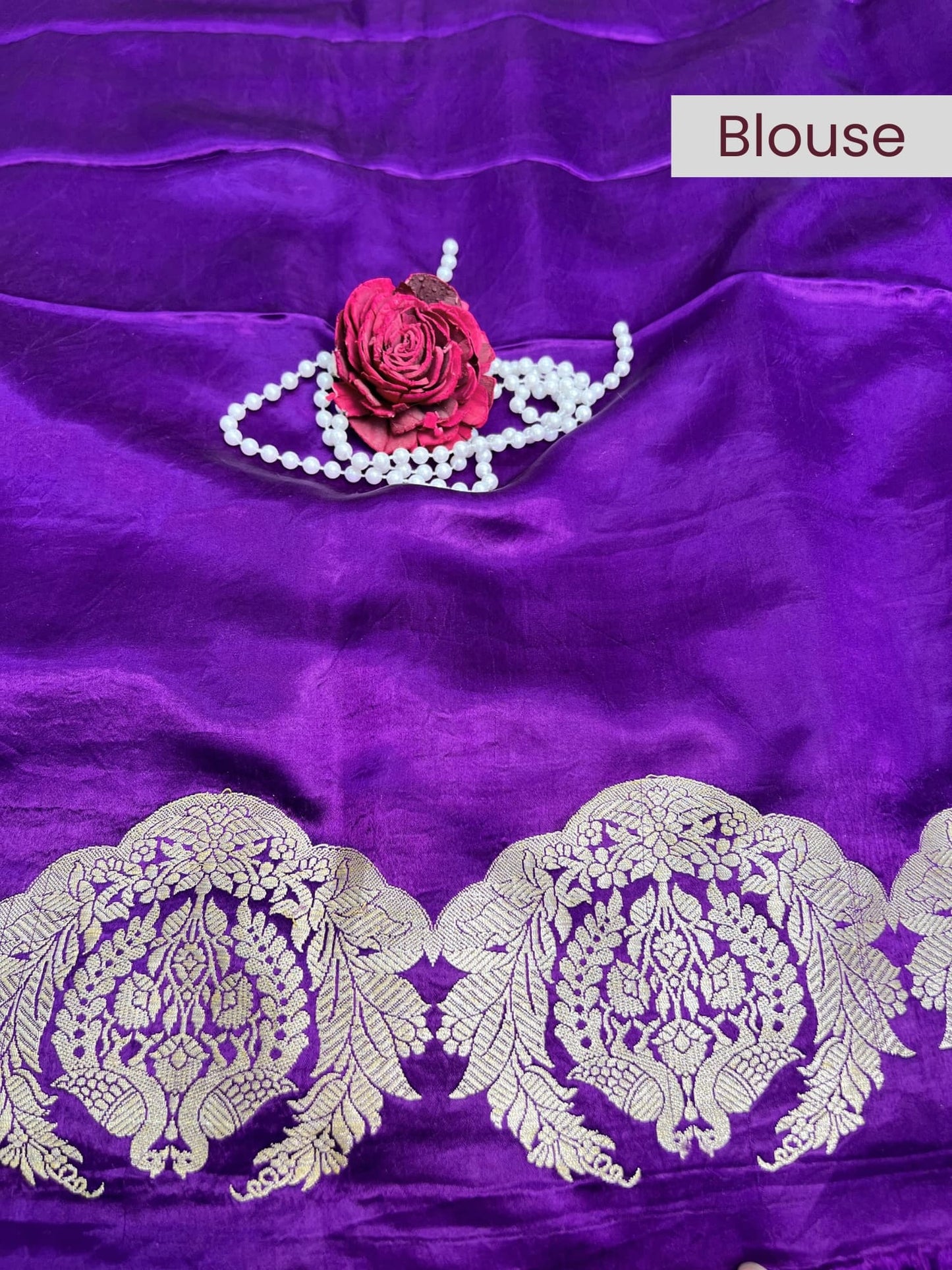 “Purple Mashru Silk saree with vibrant color and premium finish”