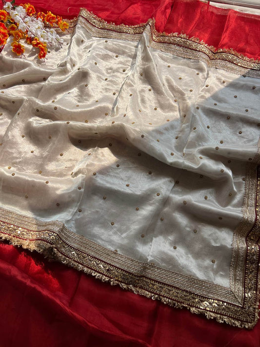 Silver Maharani Embroidery Buti