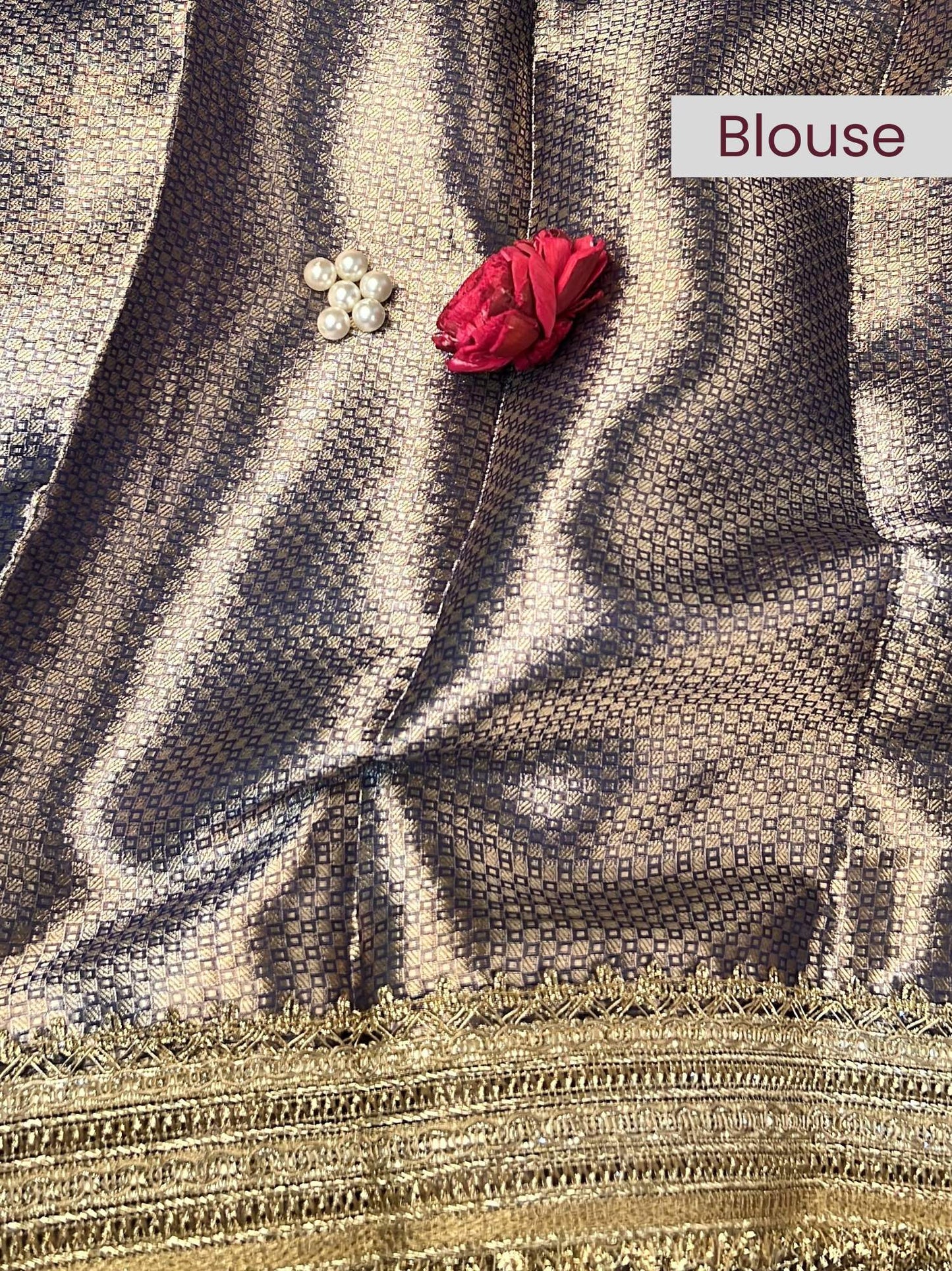 Manatavya Banaras royal blue GAJ saree featuring elegant traditional weaving, rich color and graceful festive appeal