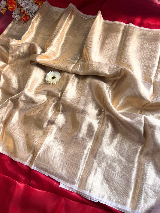 Champagne Gold Brocade Tissue Silk