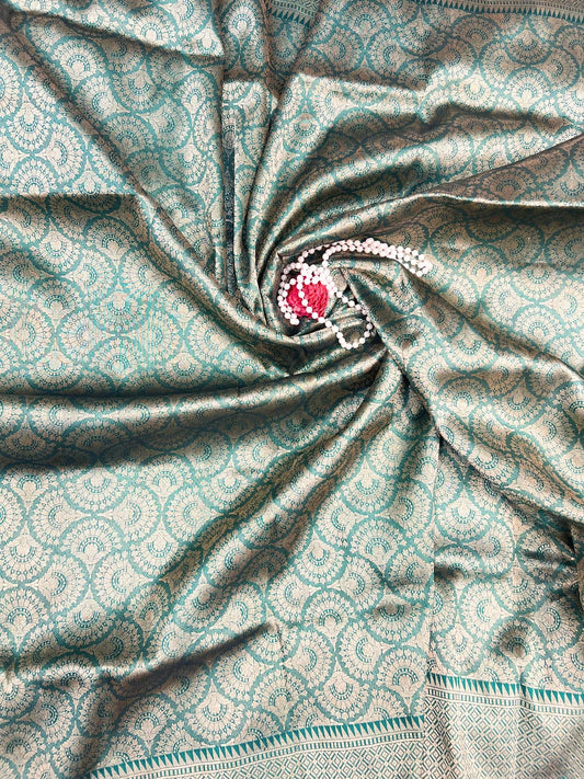 Manatavya Banaras Katan silk saree with rich Banarasi weave, smooth texture and elegant traditional craftsmanship