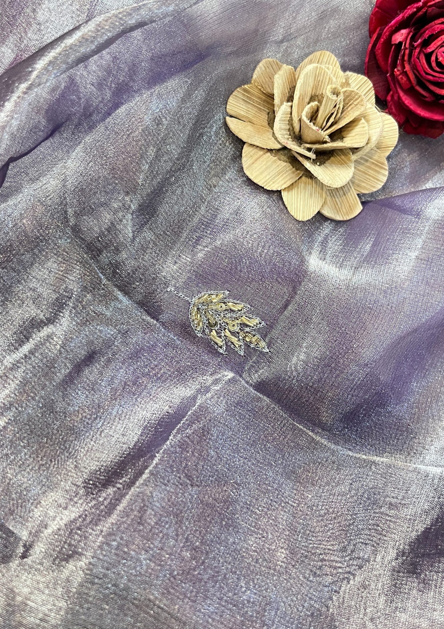 Purple Tissue Silk Suit Set