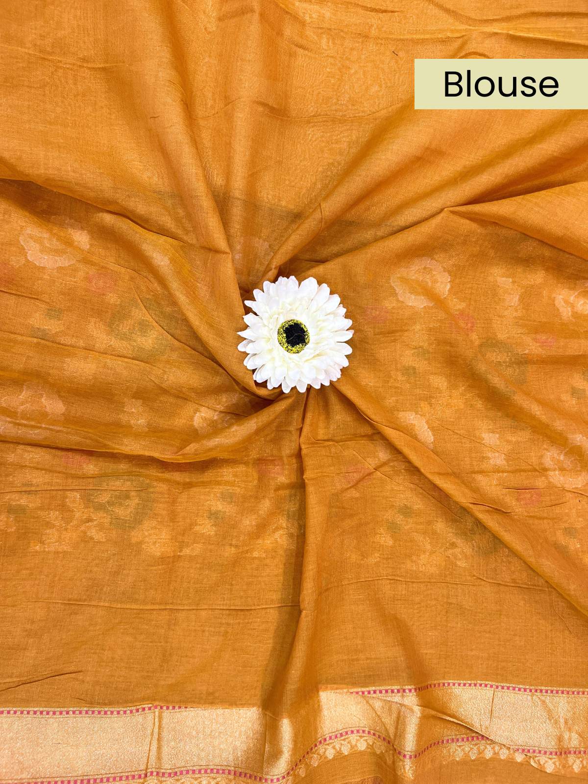 Mustard Yellow Cotton Jamdani