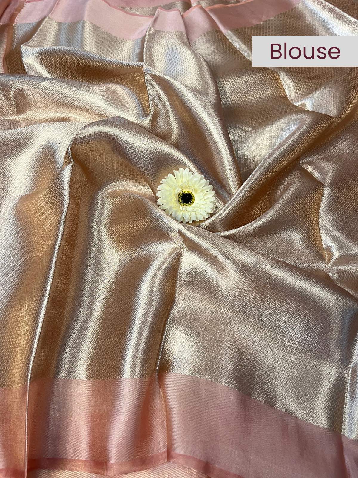 Pastel Pink Brocade Tissue Silk