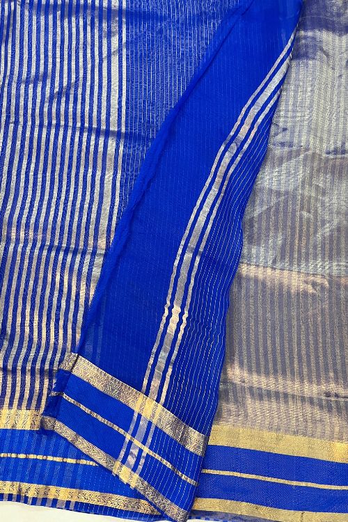 Blue Kora-Tissue Silk Saree