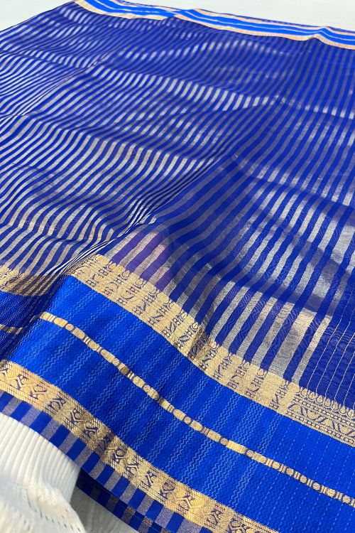 Blue Kora-Tissue Silk Saree