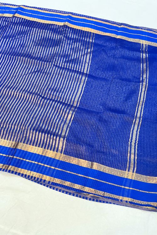 Blue Kora-Tissue Silk Saree