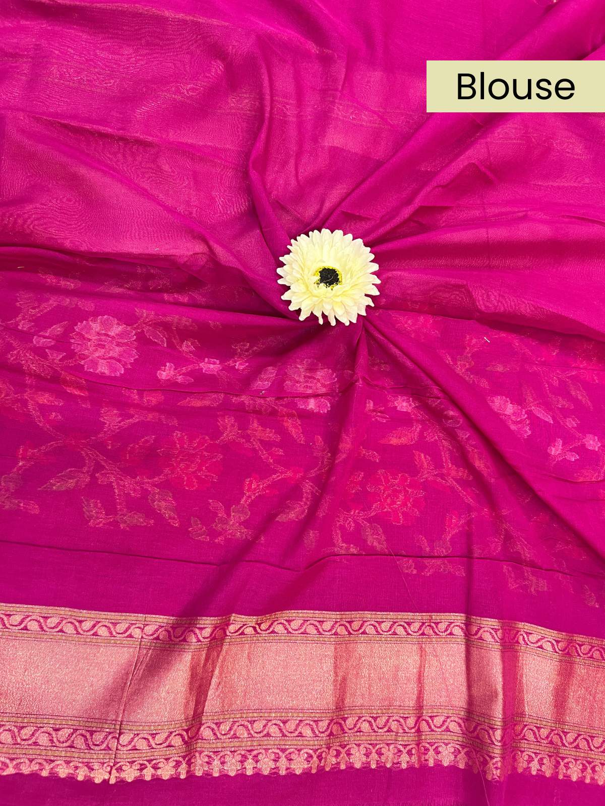 Hot Pink Cotton Jamdani