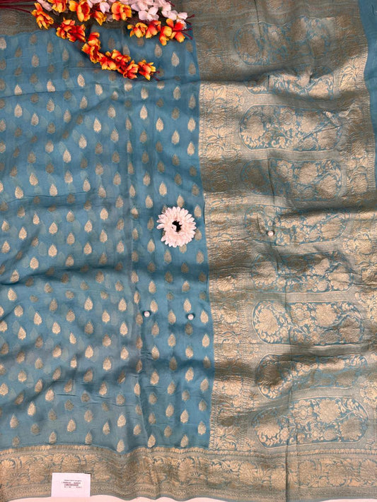 Sky Blue Viscose Silk
