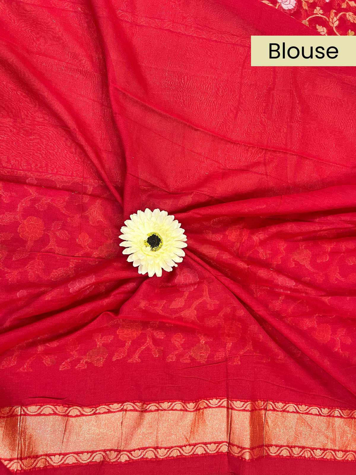 Red Cotton Jamdani