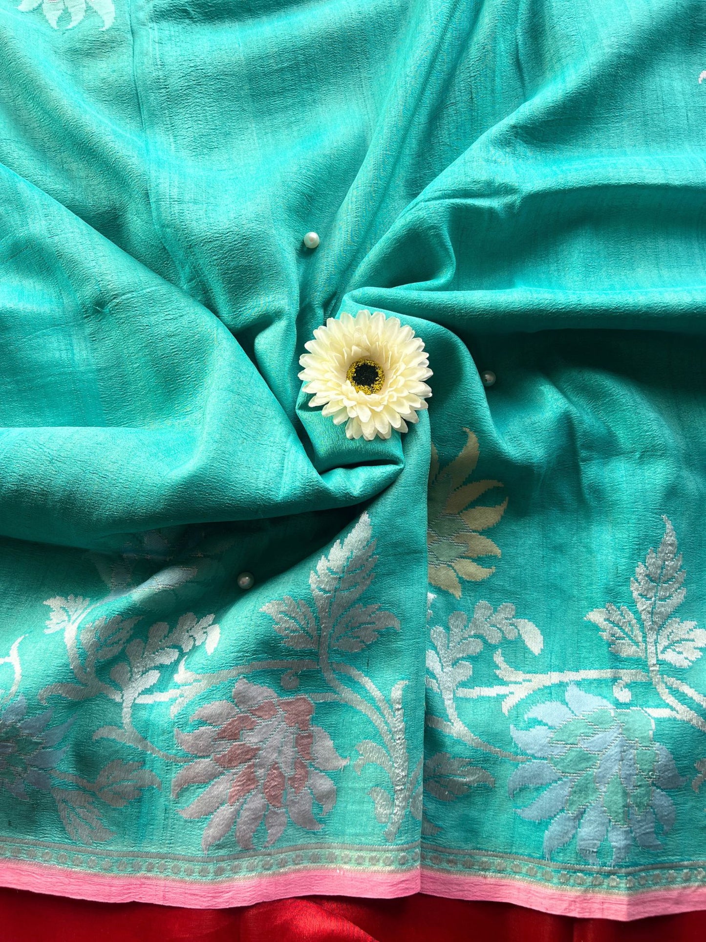 Sea Green Tussar Silk