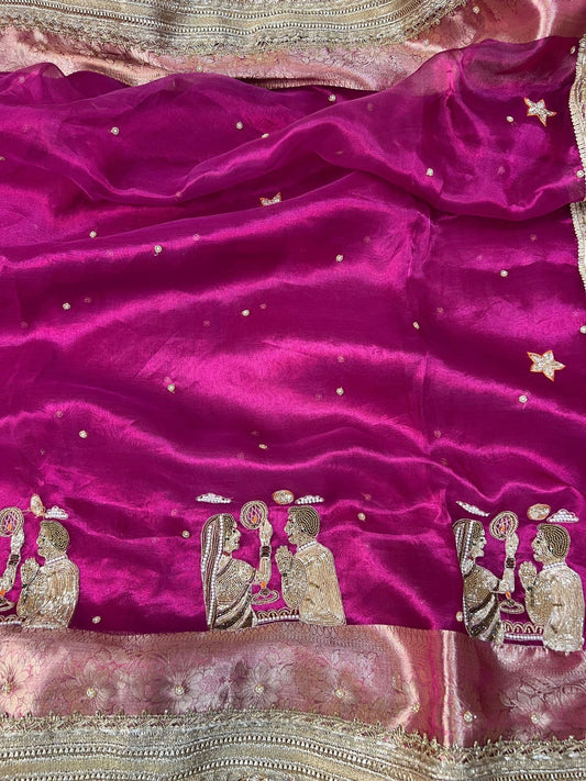 Hot Pink Karwa Chauth