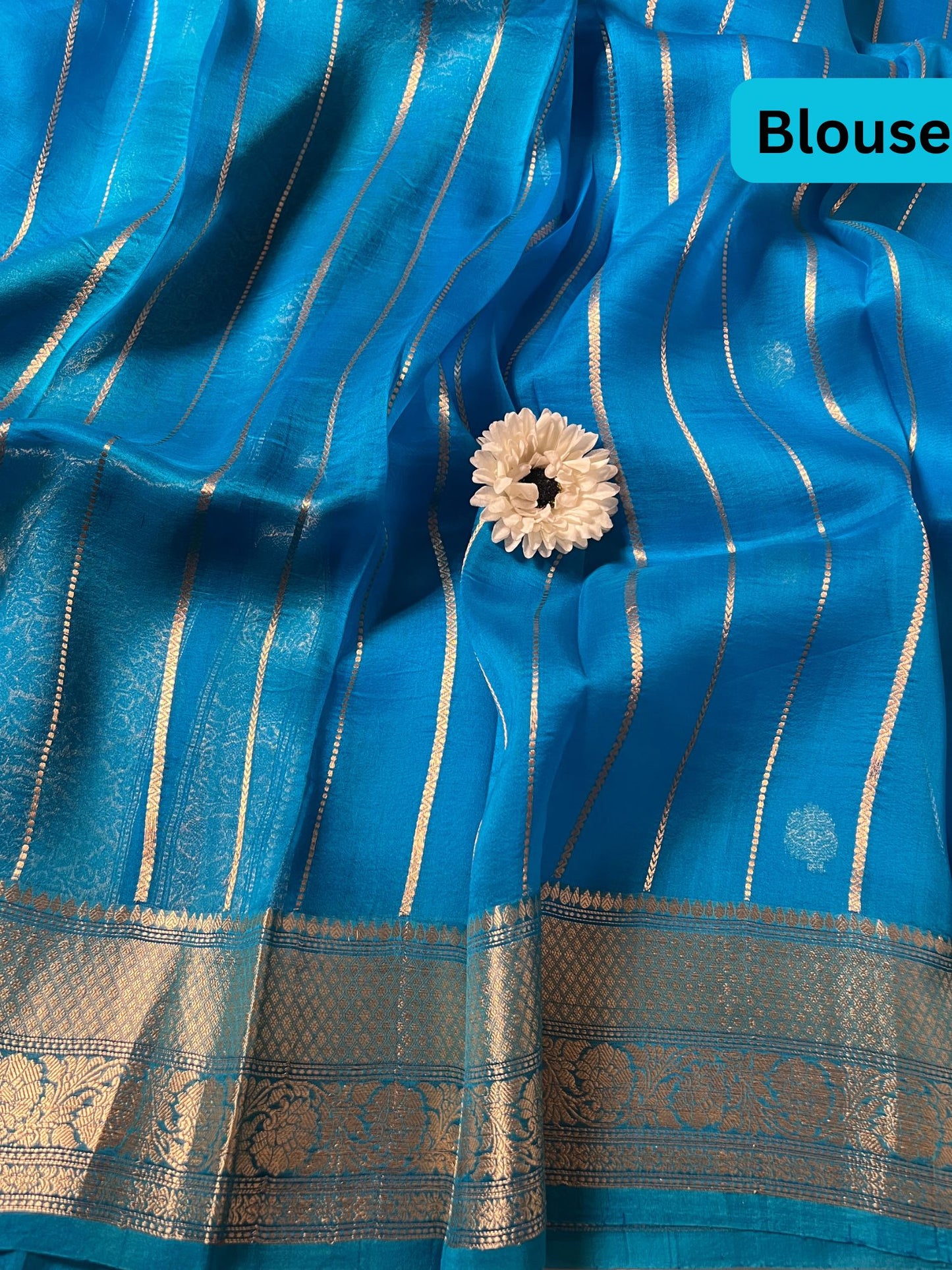 Royal Blue Kora Silk Blouse