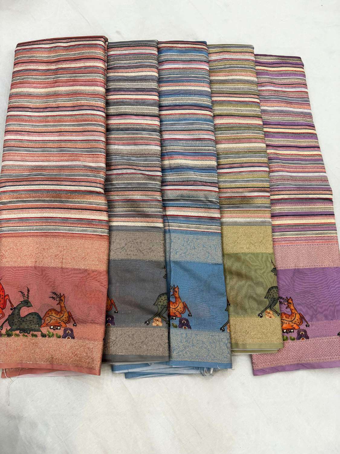 Chiniya silk saree with fine weave and graceful fall