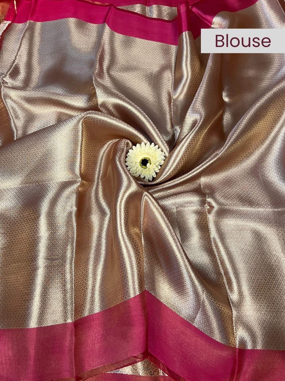 Pink Brocade Tissue Silk saree