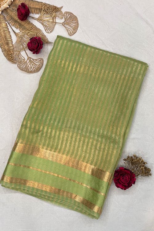 Green Kora-Tissue Silk Saree